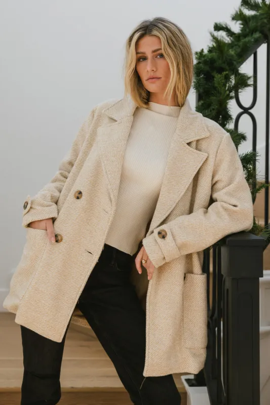 Ava Wool Blend Jacket in Tan - FINAL SALE sold by bohme