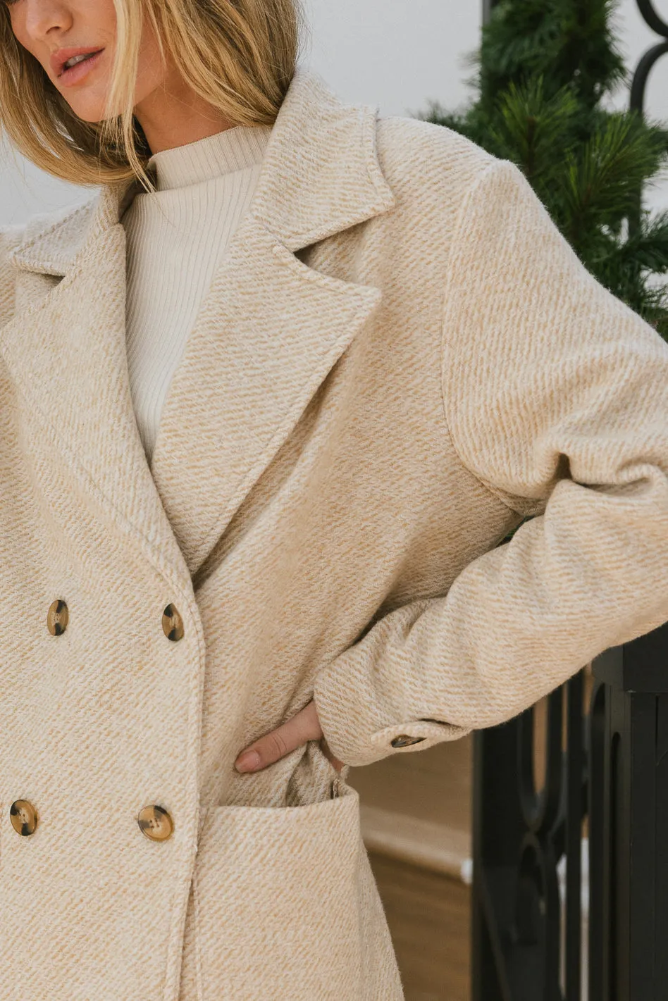 Ava Wool Blend Jacket in Tan - FINAL SALE sold by bohme product image thumbnail 2