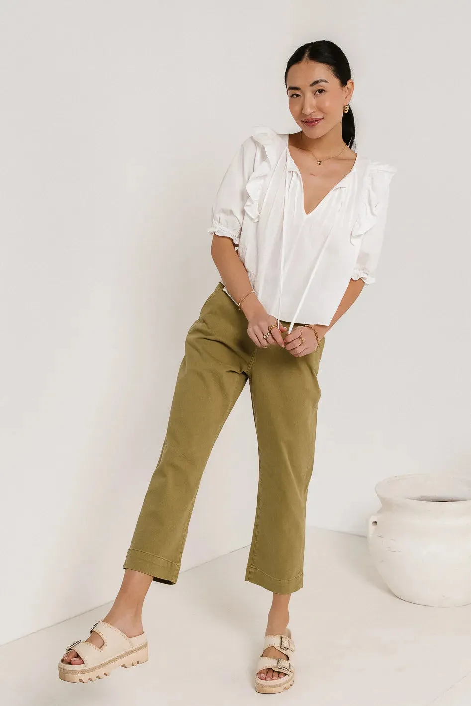 Bella Straight Leg Jeans in Moss - FINAL SALE sold by bohme product image thumbnail 3