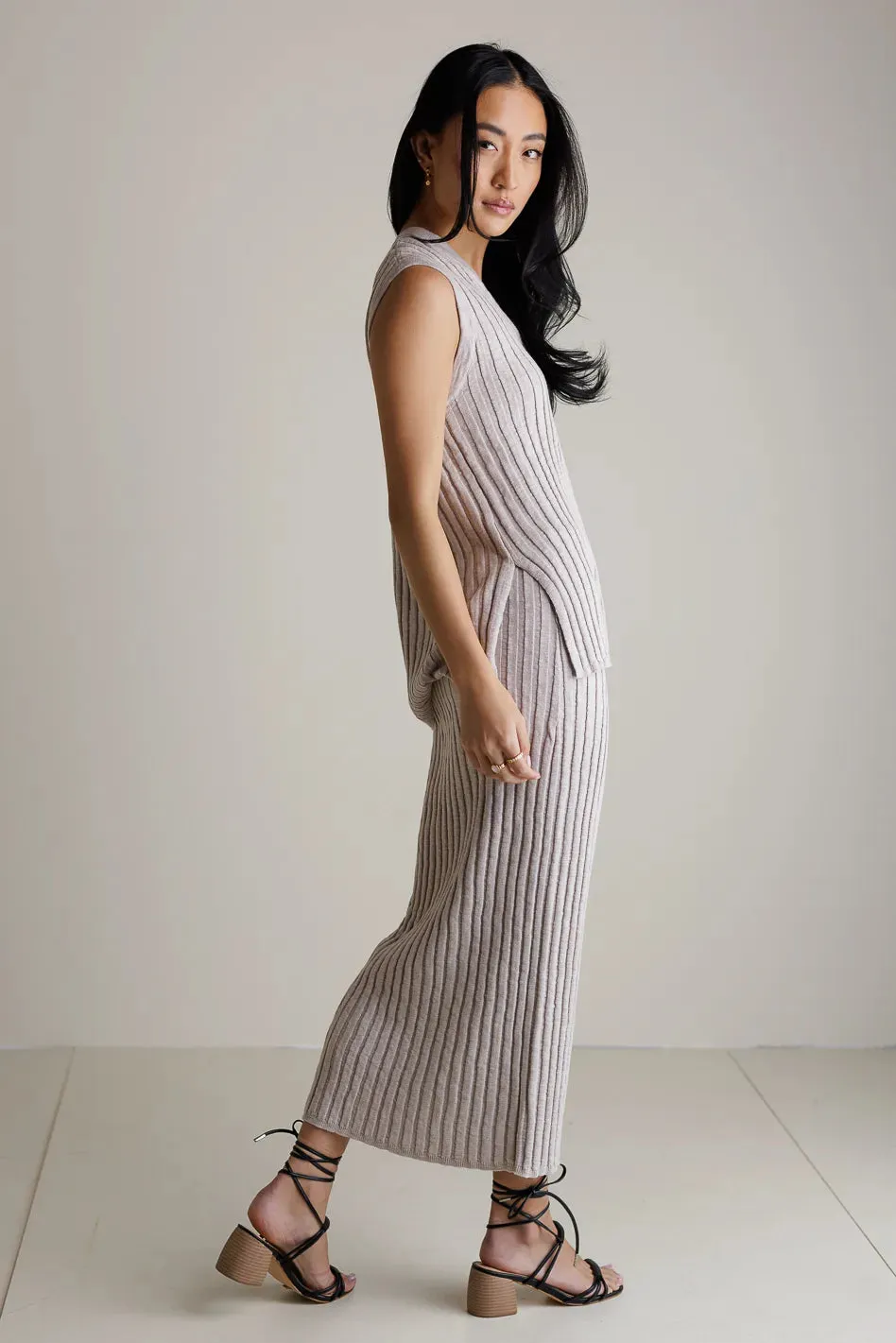 Meilani Ribbed Skirt in Taupe - FINAL SALE sold by bohme product image thumbnail 5