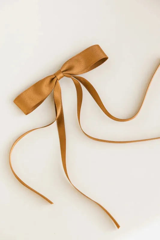 Bow Hair Clip in Brown sold by bohme