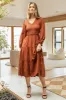 Smocked Tiered Midi Dress in Brown - FINAL SALE sold by bohme
