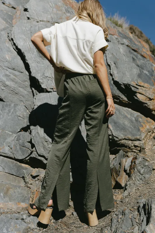 Mindy Pants in Olive - FINAL SALE sold by bohme