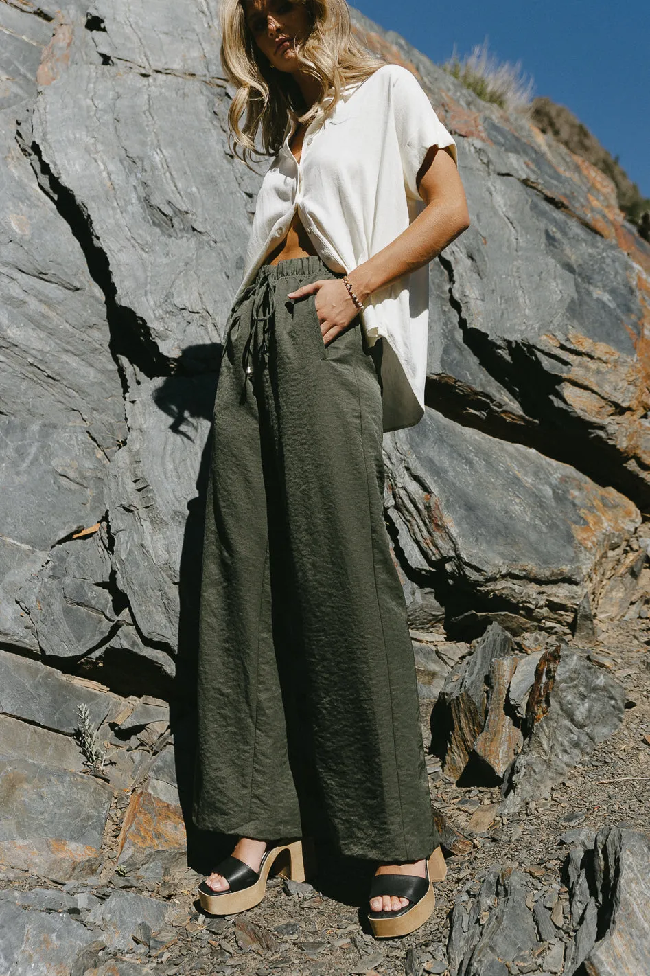 Mindy Pants in Olive - FINAL SALE sold by bohme product image thumbnail 3