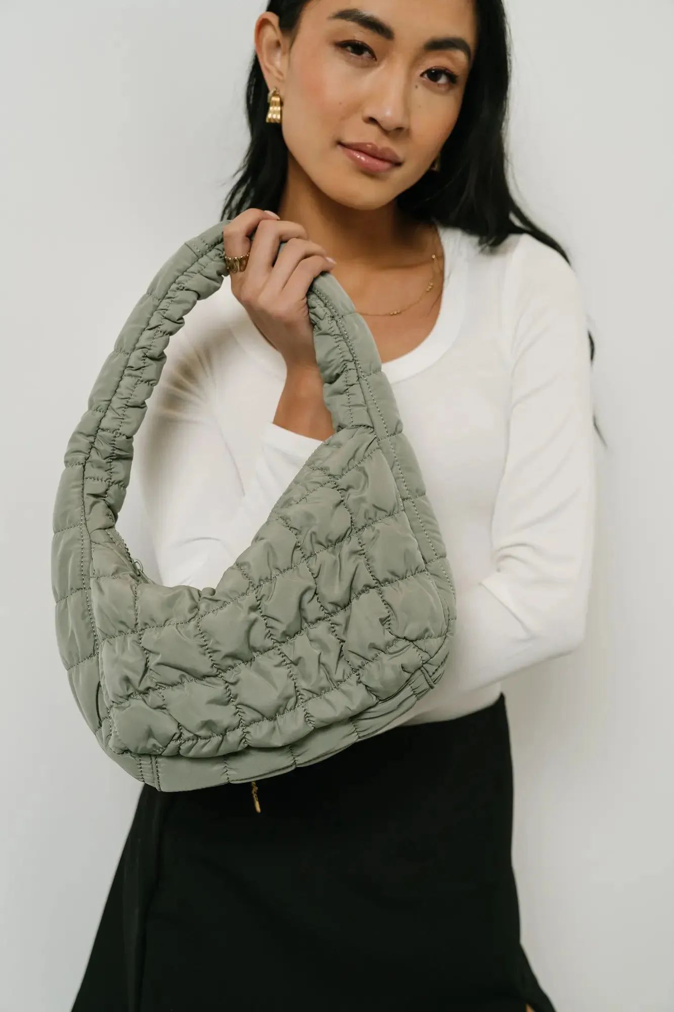 Julia Quilted Bag in Sage sold by bohme product image thumbnail 2