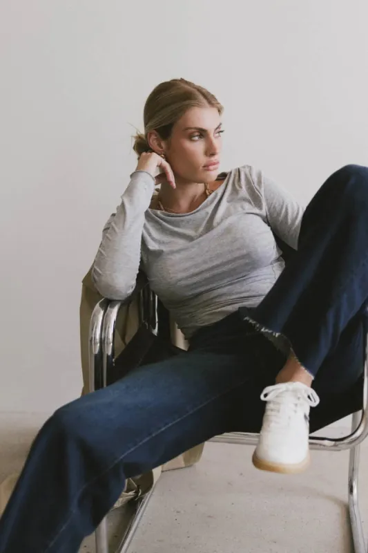 Bianca Ruched Top in Grey - FINAL SALE sold by bohme