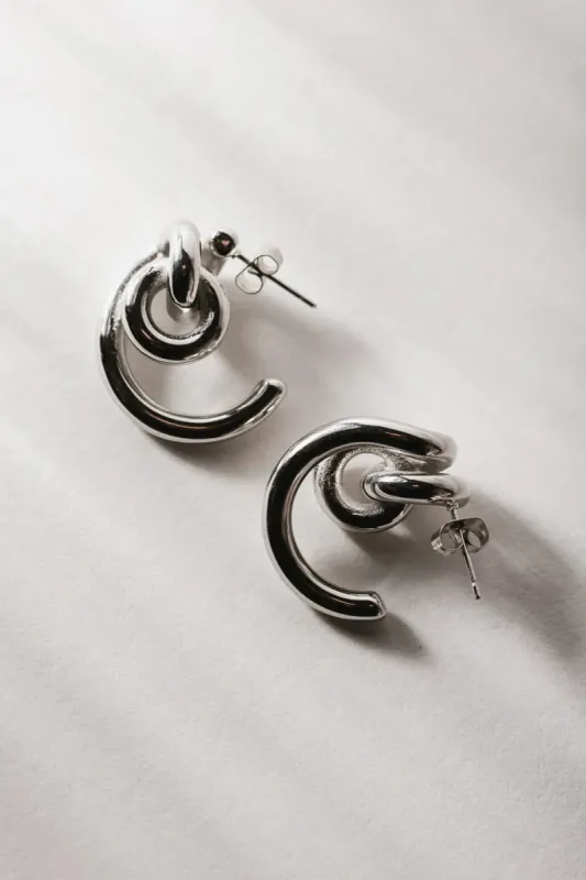 Eliana Abstract Earrings in Silver - Tarnish Free - FINAL SALE sold by bohme