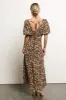 Zuri Floral Dress in Mocha sold by bohme