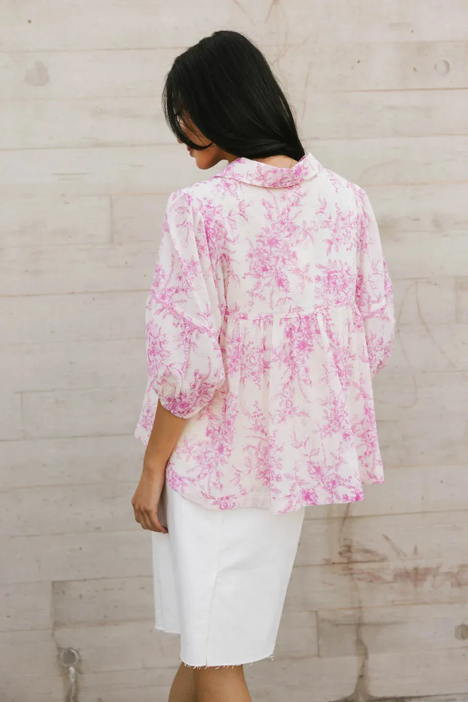 Madison Floral Blouse in Pink - FINAL SALE sold by bohme product image thumbnail 3