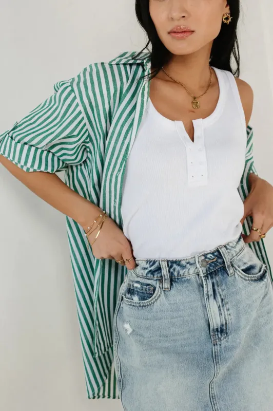 Emmett Ribbed Tank in White - FINAL SALE sold by bohme
