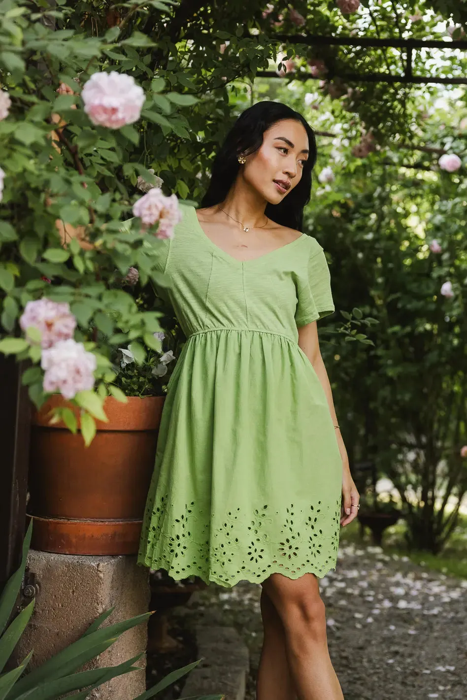 Aria Eyelet Lace Mini in Green - FINAL SALE sold by bohme