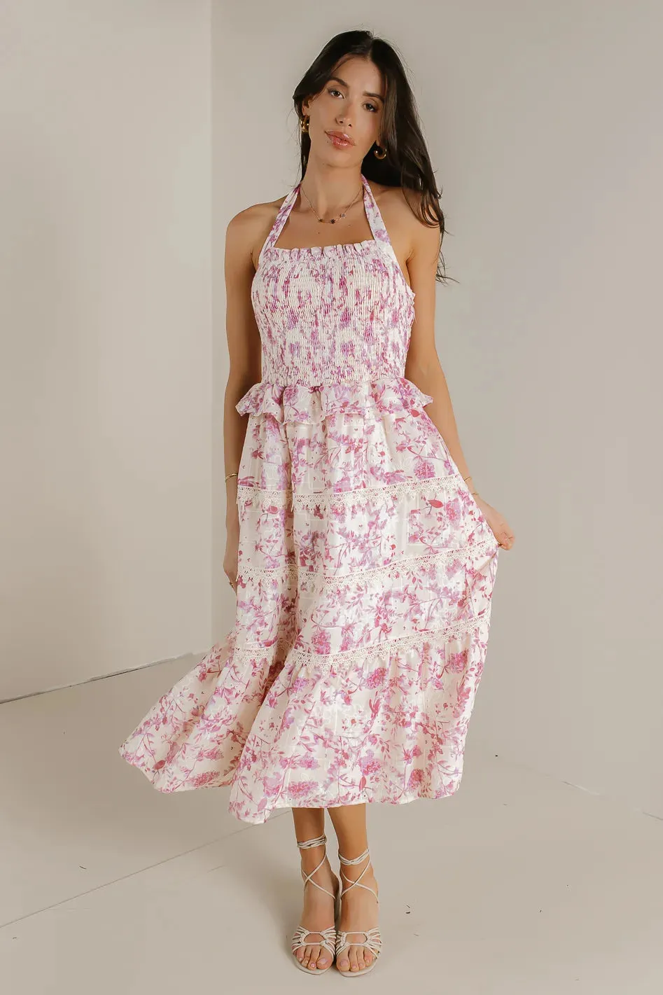 Haddie Floral Dress in Pink - FINAL SALE sold by bohme