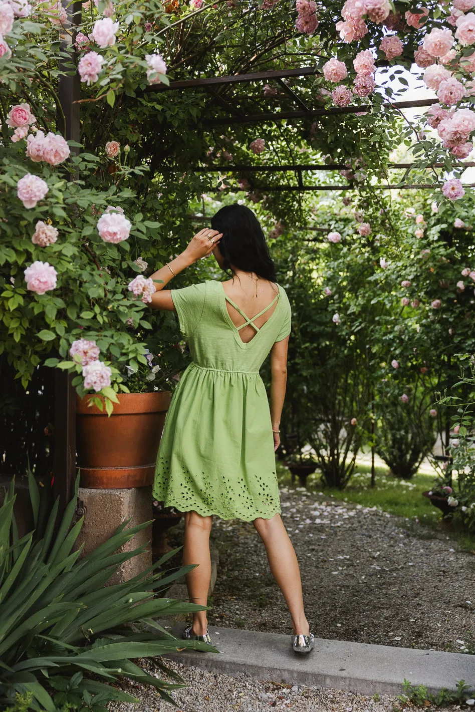 Aria Eyelet Lace Mini in Green - FINAL SALE sold by bohme product image thumbnail 4