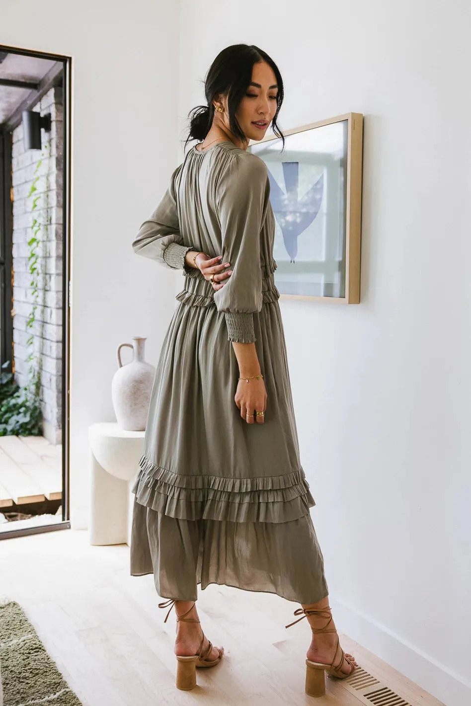 Willa Sleeved Ruffle Dress in Sage - FINAL SALE sold by bohme product image thumbnail 2