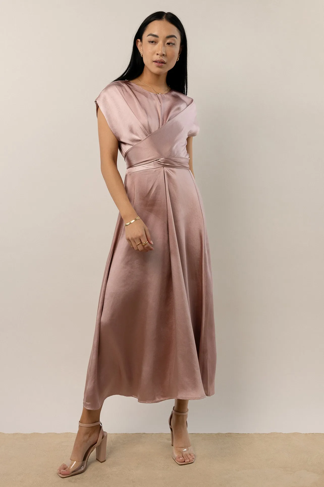 Rosalind Midi Dress in Mauve - FINAL SALE sold by bohme