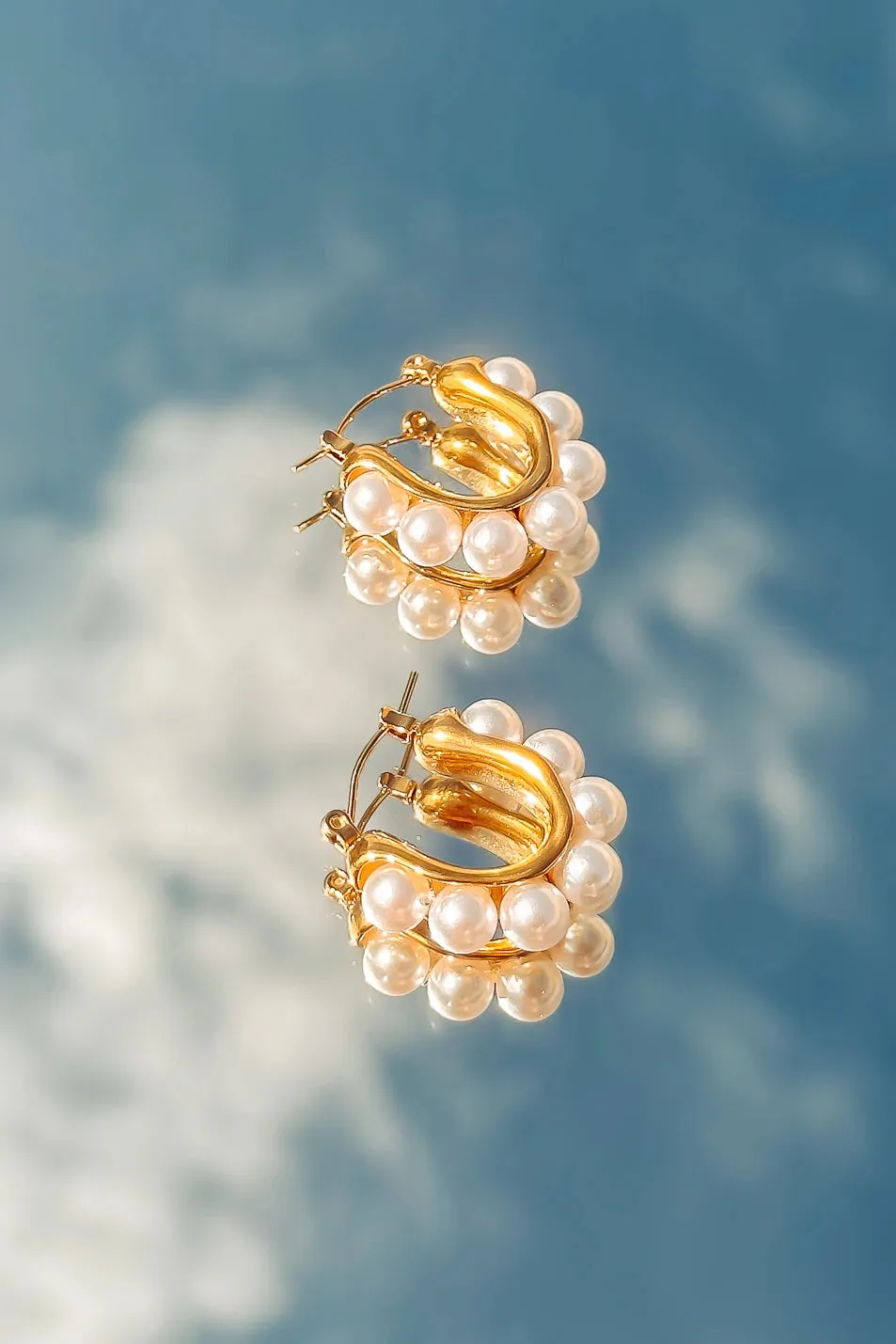 Luna Pearl Hoop Earrings - FINAL SALE sold by bohme product image thumbnail 2