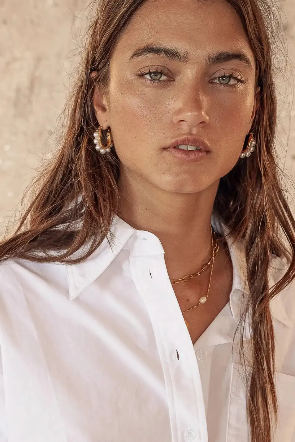 Luna Pearl Hoop Earrings - FINAL SALE sold by bohme