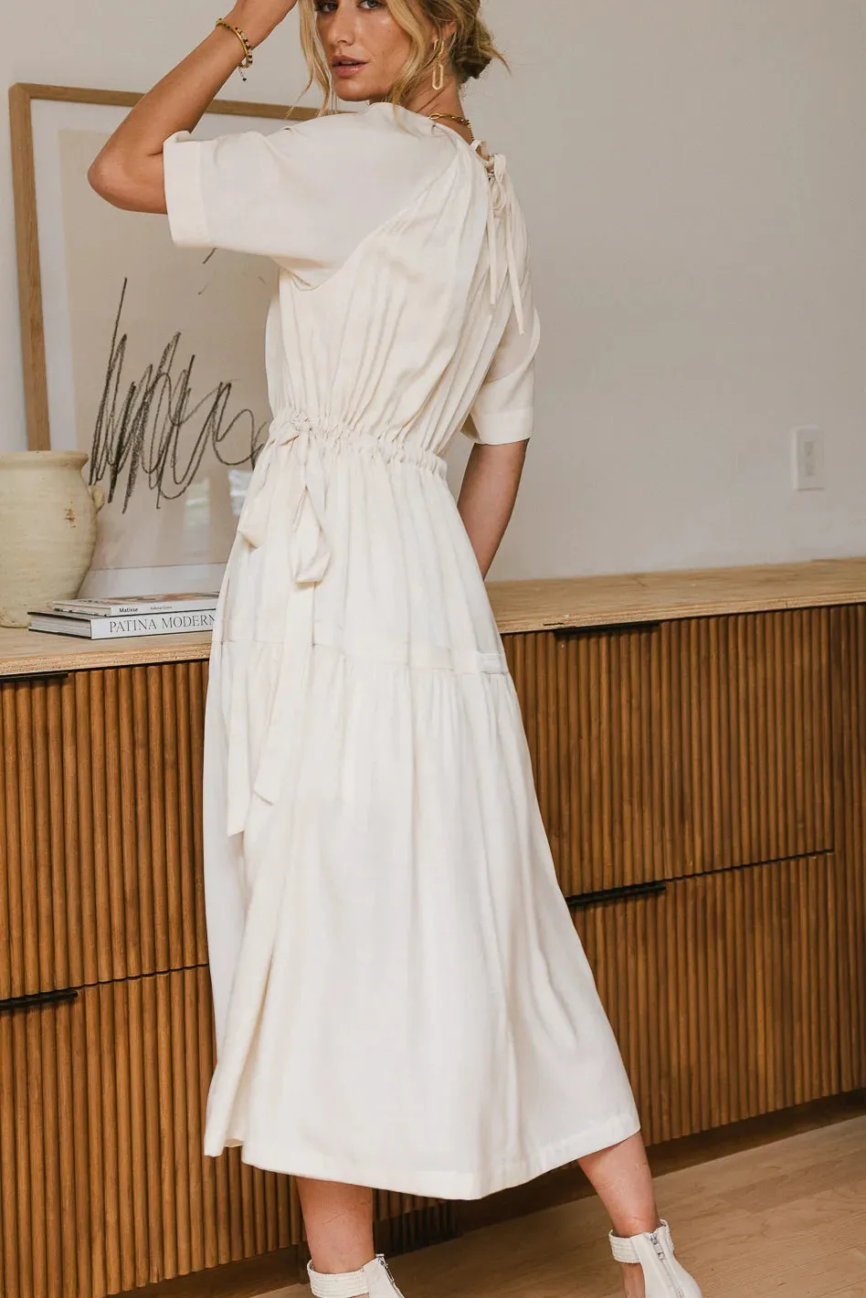 Sadie Midi Dress in Beige - FINAL SALE sold by bohme product image thumbnail 5