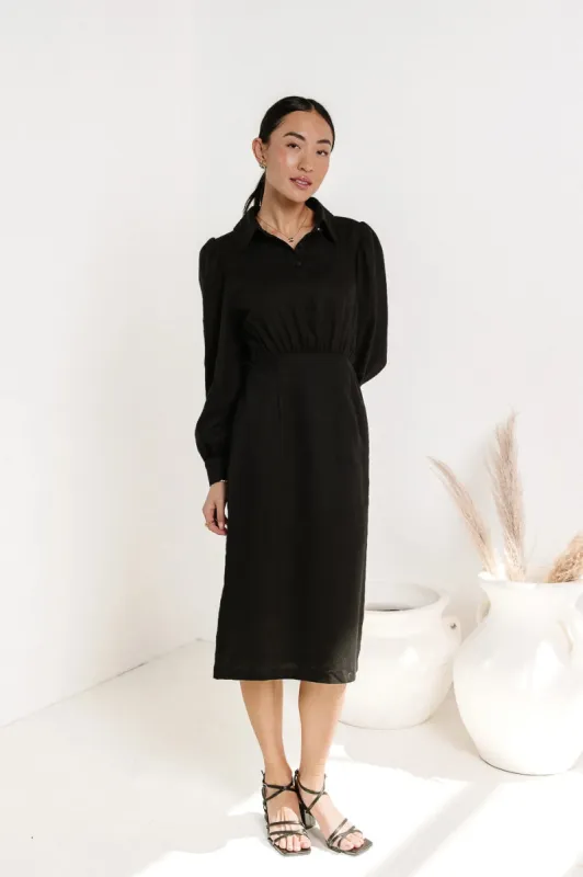 Catalina Collared Dress in Black - FINAL SALE sold by bohme