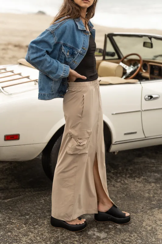 Ellie Cargo Skirt in Taupe - FINAL SALE sold by bohme
