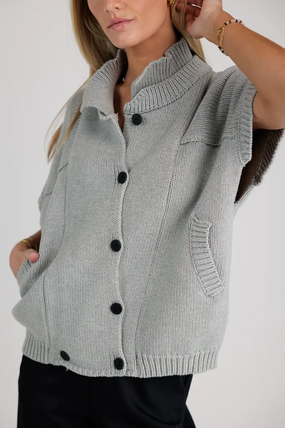 Sadie Knit Cardigan in Grey - FINAL SALE sold by bohme product image thumbnail 3