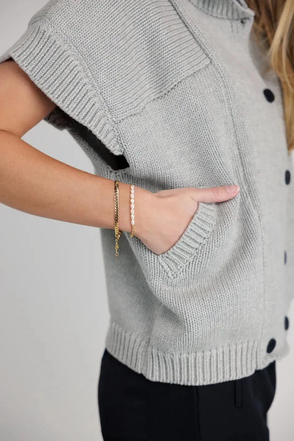 Sadie Knit Cardigan in Grey - FINAL SALE sold by bohme product image thumbnail 4