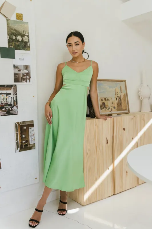 Ramona Cut Out Dress in Green - FINAL SALE sold by bohme