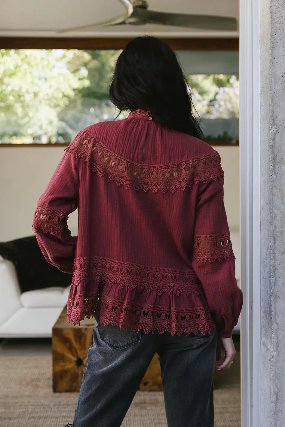 Marlowe Lace Top in Brick - FINAL SALE sold by bohme product image thumbnail 4