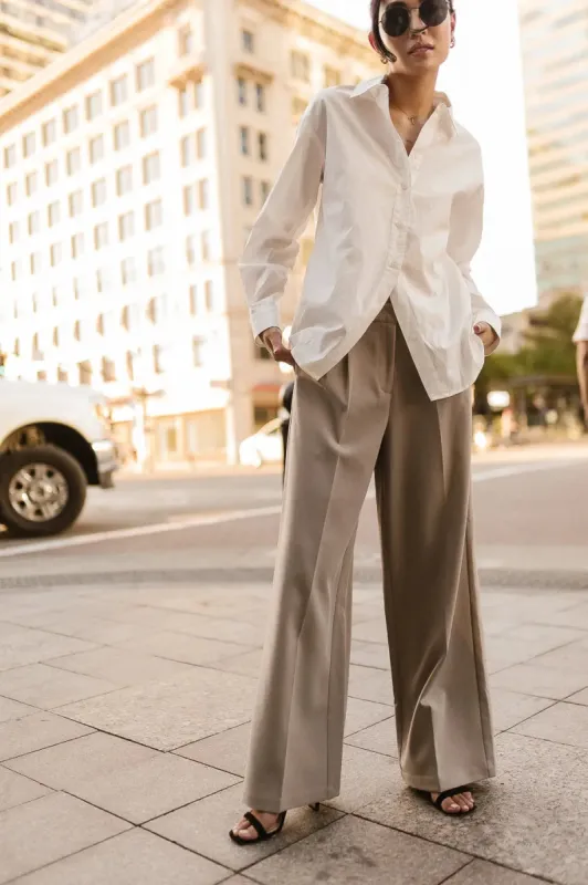 Tobi Wide Leg Pants in Taupe - FINAL SALE sold by bohme