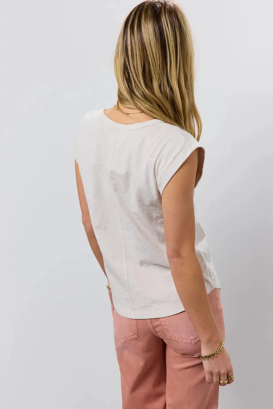 Jaylene Muscle Tee in Beige sold by bohme product image thumbnail 3