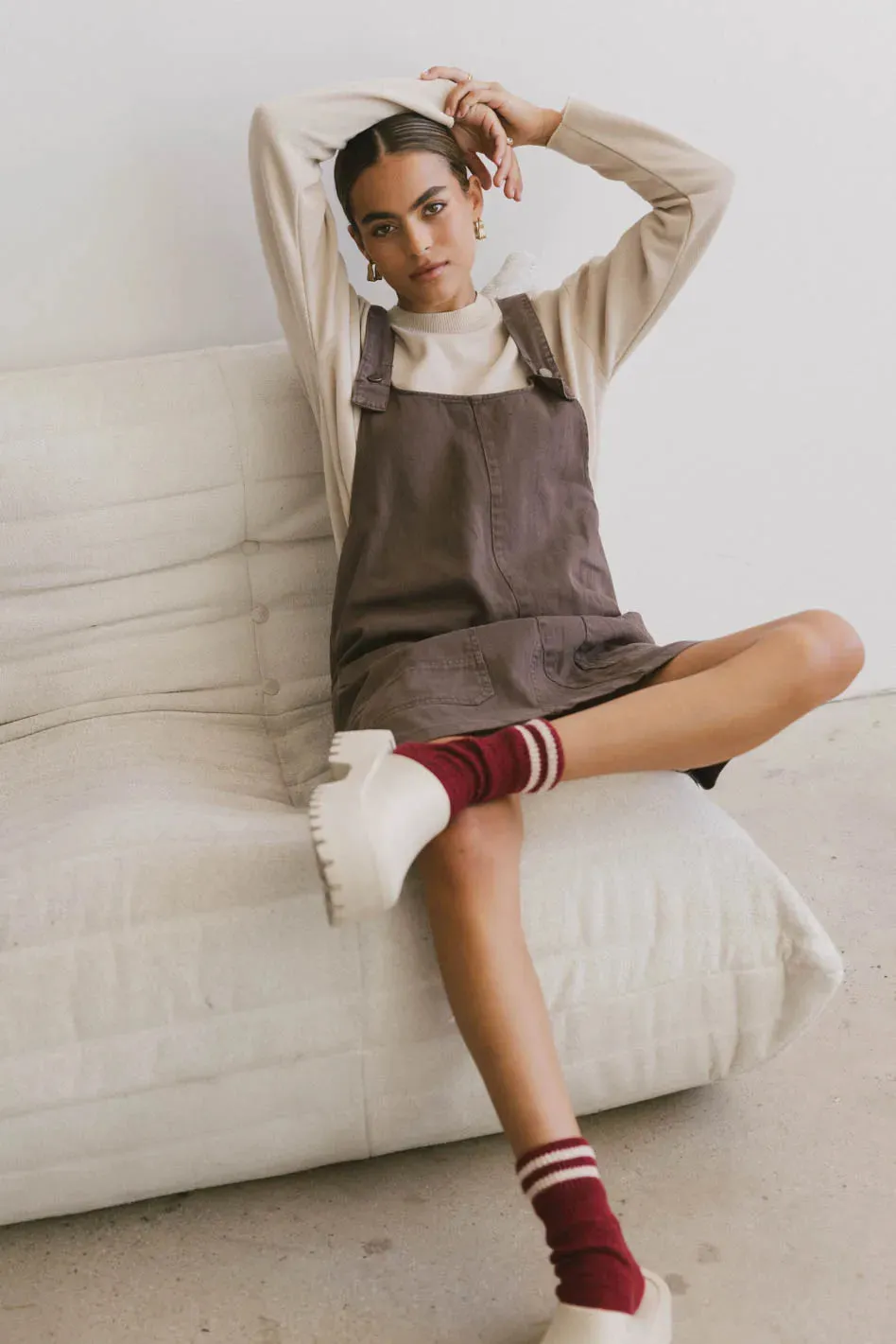 Britt Overall Dress in Brown - FINAL SALE sold by bohme