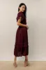 Willa Ruffle Dress in Burgundy - FINAL SALE sold by bohme
