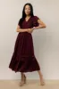 Willa Ruffle Dress in Burgundy - FINAL SALE sold by bohme