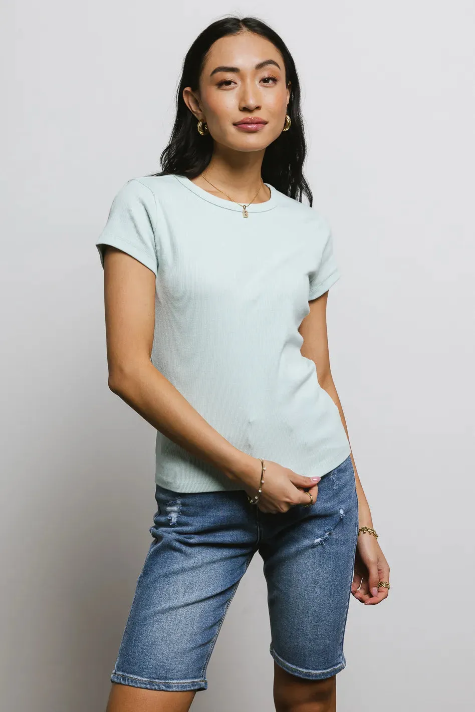 Addison Ribbed Top in Mint - FINAL SALE sold by bohme product image thumbnail 3