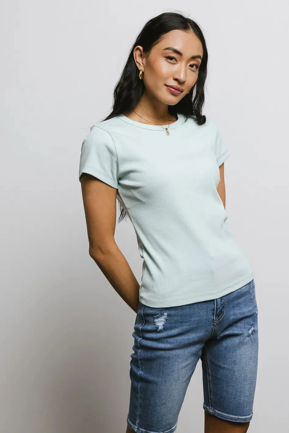 Addison Ribbed Top in Mint - FINAL SALE sold by bohme
