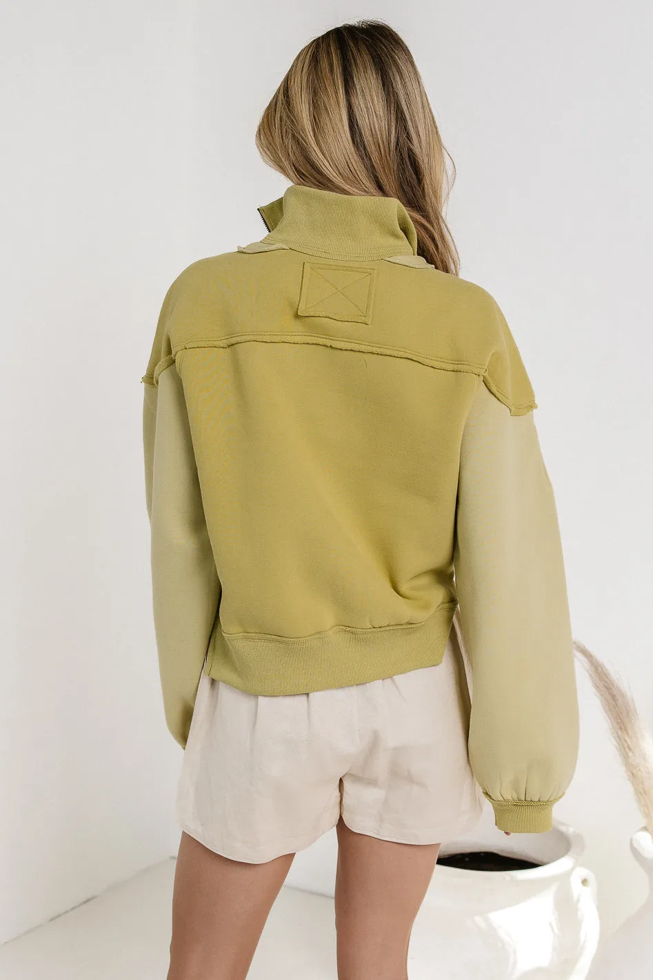 Zeya Half Zip Sweatshirt in Lime sold by bohme product image thumbnail 4