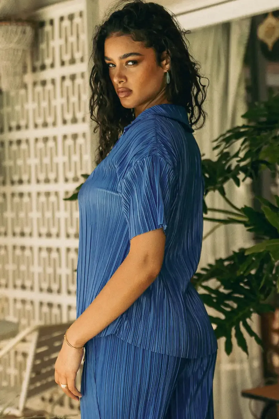 Clara Ribbed Top in Blue - FINAL SALE sold by bohme product image thumbnail 5