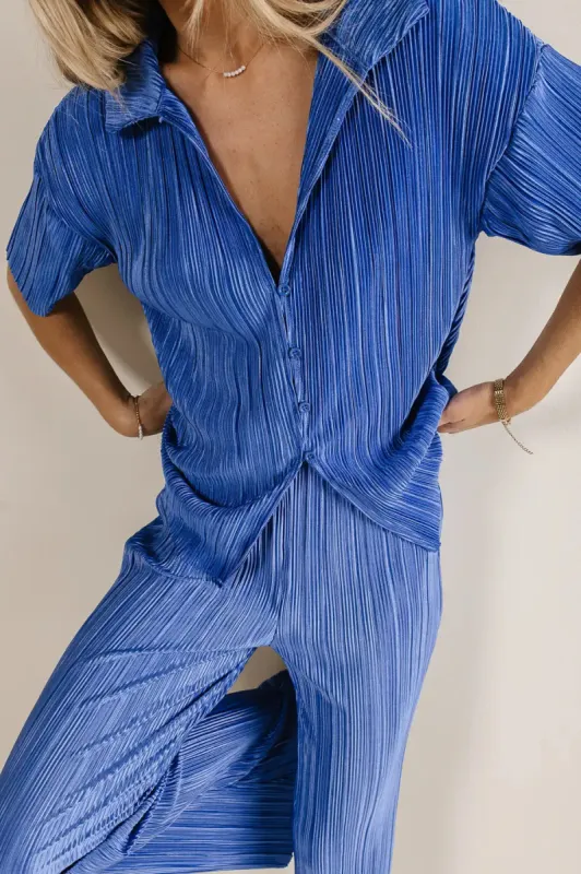 Clara Ribbed Top in Blue - FINAL SALE sold by bohme
