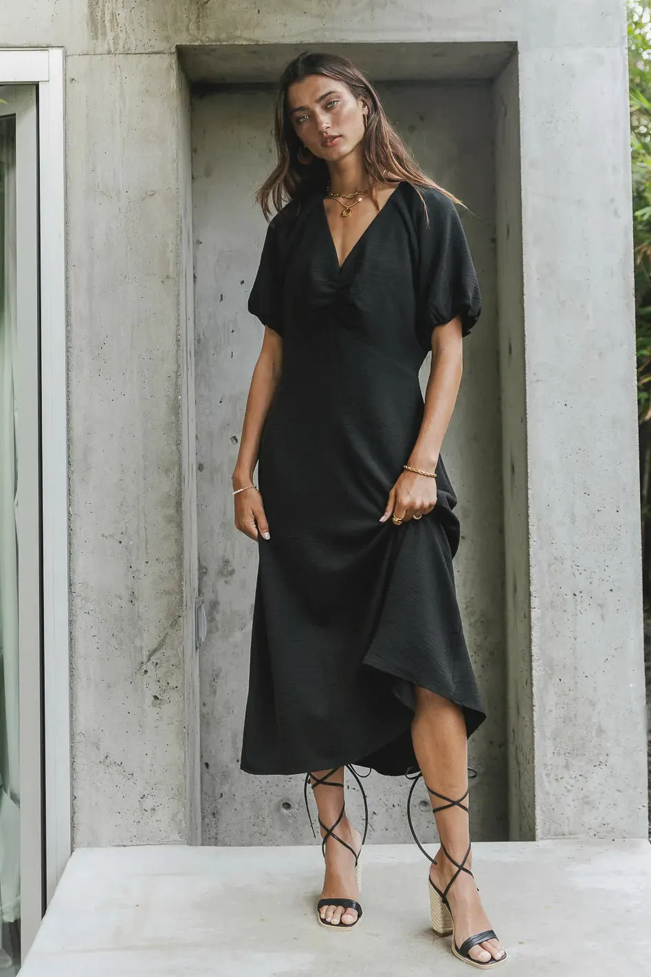 Maeve Midi Dress in Black - FINAL SALE sold by bohme