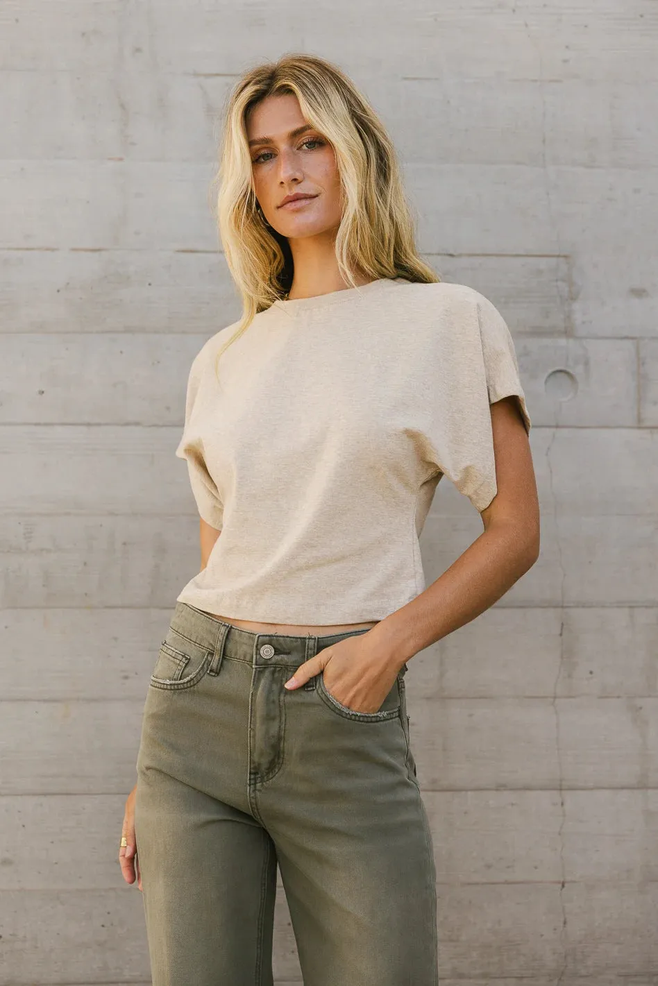 Teagan Basic Tee in Oatmeal sold by bohme