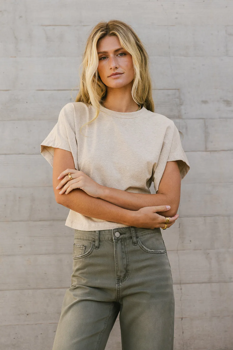 Teagan Basic Tee in Oatmeal sold by bohme product image thumbnail 5