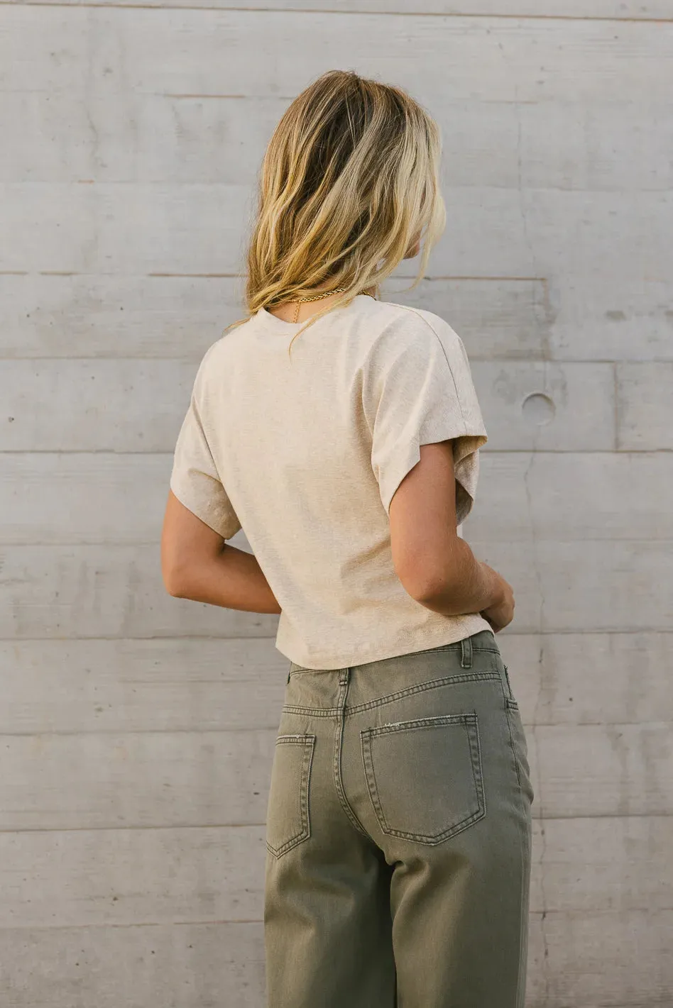 Teagan Basic Tee in Oatmeal sold by bohme product image thumbnail 2