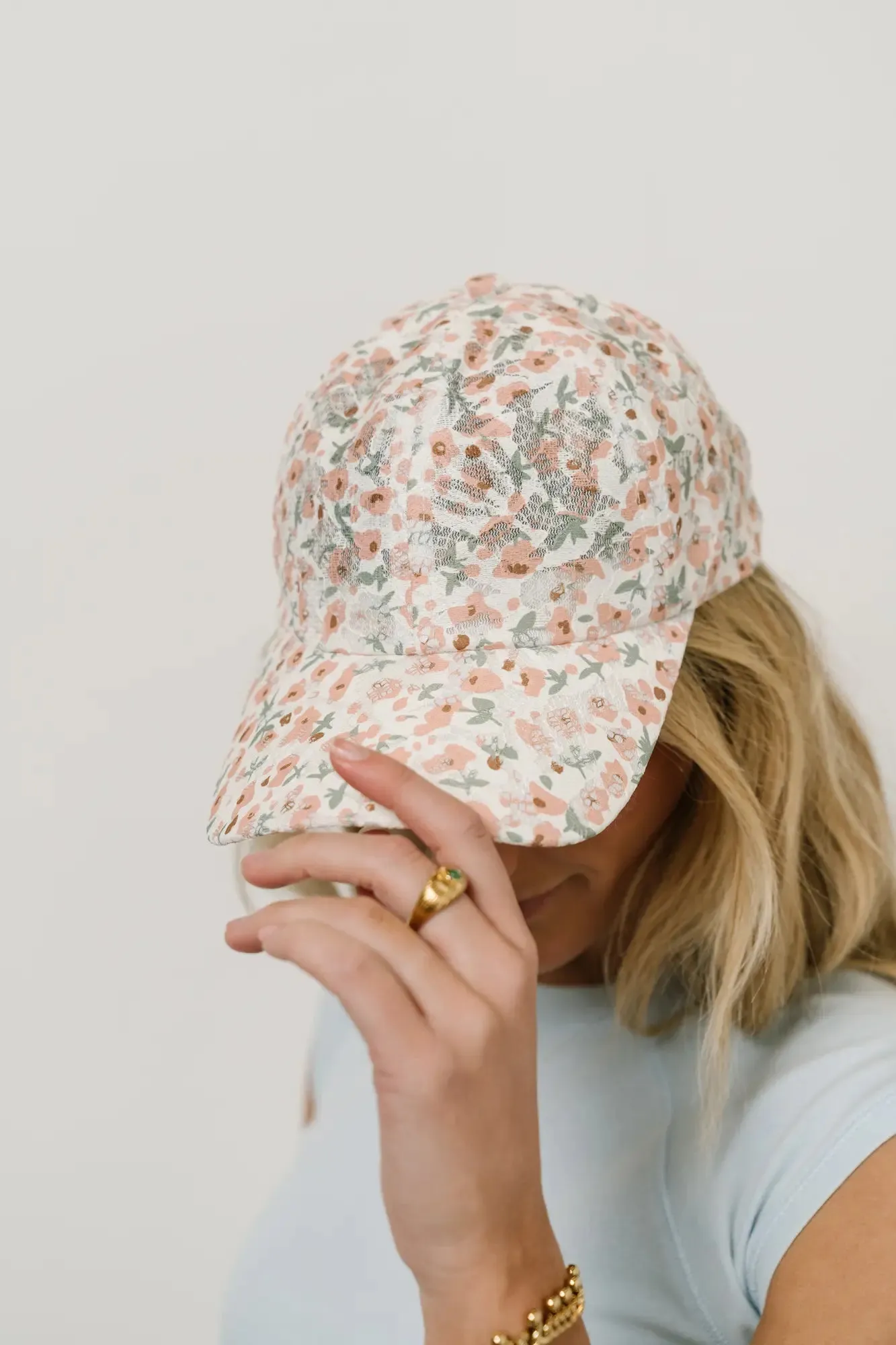 Floral Baseball Cap in Peach sold by bohme product image thumbnail 2