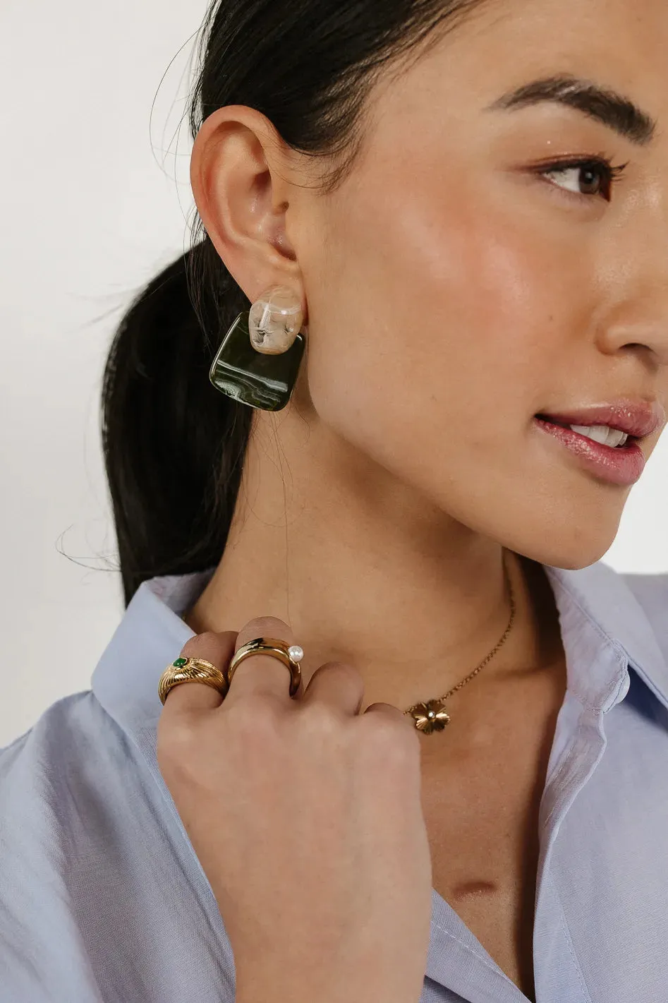 Ariana Earrings in Olive sold by bohme product image thumbnail 3