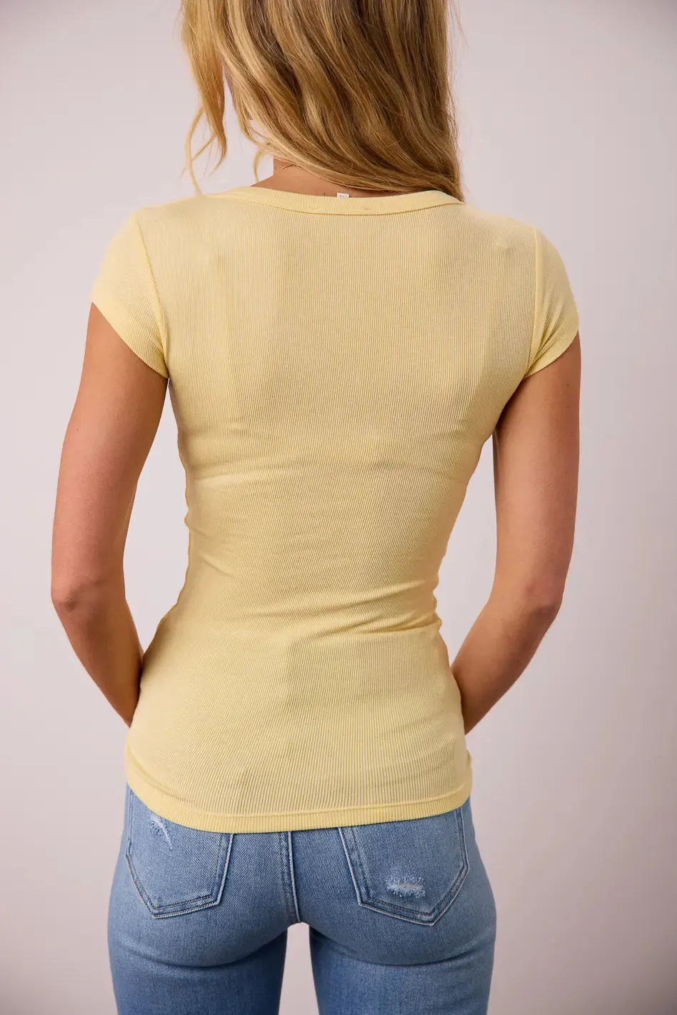 Oaklynn Ribbed Top in Yellow - FINAL SALE sold by bohme product image thumbnail 3