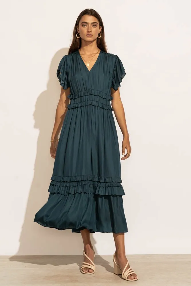 Willa Ruffle Dress in Teal - FINAL SALE sold by bohme product image thumbnail 5