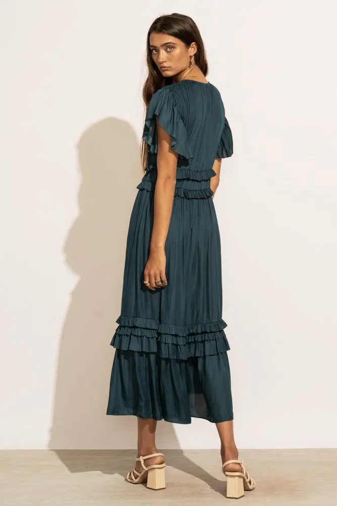 Willa Ruffle Dress in Teal - FINAL SALE sold by bohme product image thumbnail 4