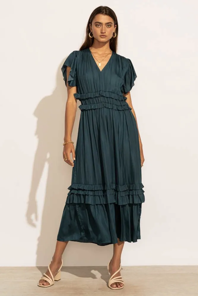 Willa Ruffle Dress in Teal - FINAL SALE sold by bohme product image thumbnail 2