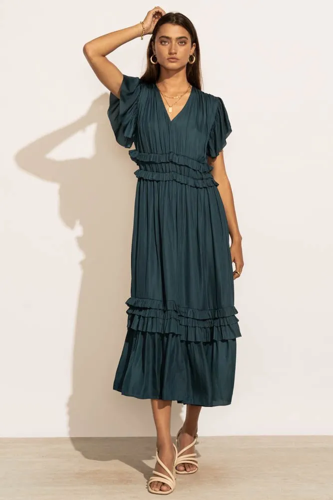 Willa Ruffle Dress in Teal - FINAL SALE sold by bohme