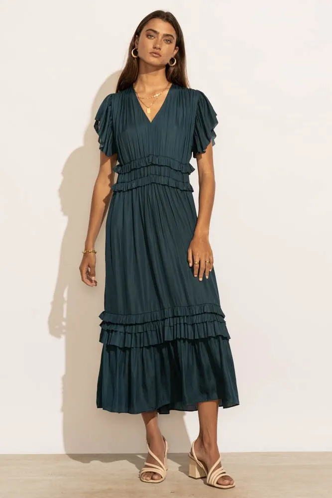 Willa Ruffle Dress in Teal - FINAL SALE sold by bohme product image thumbnail 3